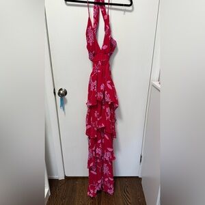 Express Red and Pink Floral long dress
